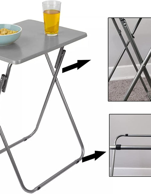Load image into Gallery viewer, Wooden Folding Snack &amp; Laptop Table – Portable, Multi-Purpose Tray Table for Home &amp; Outdoor Use (Natural Wood Finish, 19.09&quot; x 14.57&quot; x 26&quot;)
