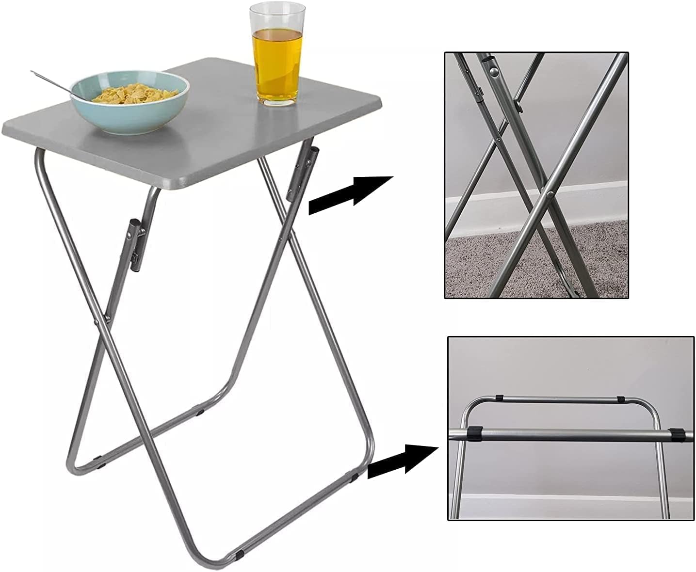 Wooden Folding Snack & Laptop Table – Portable, Multi-Purpose Tray Table for Home & Outdoor Use (Natural Wood Finish, 19.09" x 14.57" x 26")