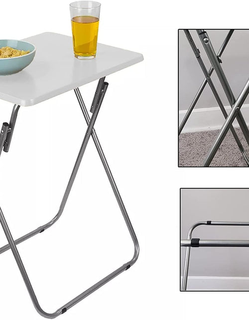 Load image into Gallery viewer, Wooden Folding Snack &amp; Laptop Table – Portable, Multi-Purpose Tray Table for Home &amp; Outdoor Use (Natural Wood Finish, 19.09&quot; x 14.57&quot; x 26&quot;)
