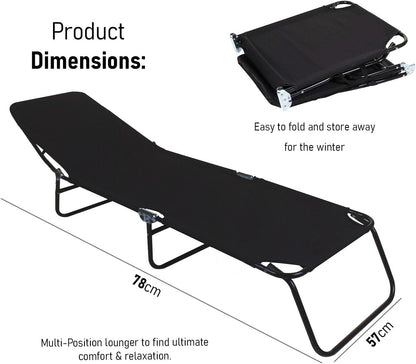 AAMEN Nevada Folding Sun Lounger – Portable, Multi-Position Outdoor Recliner for Relaxation