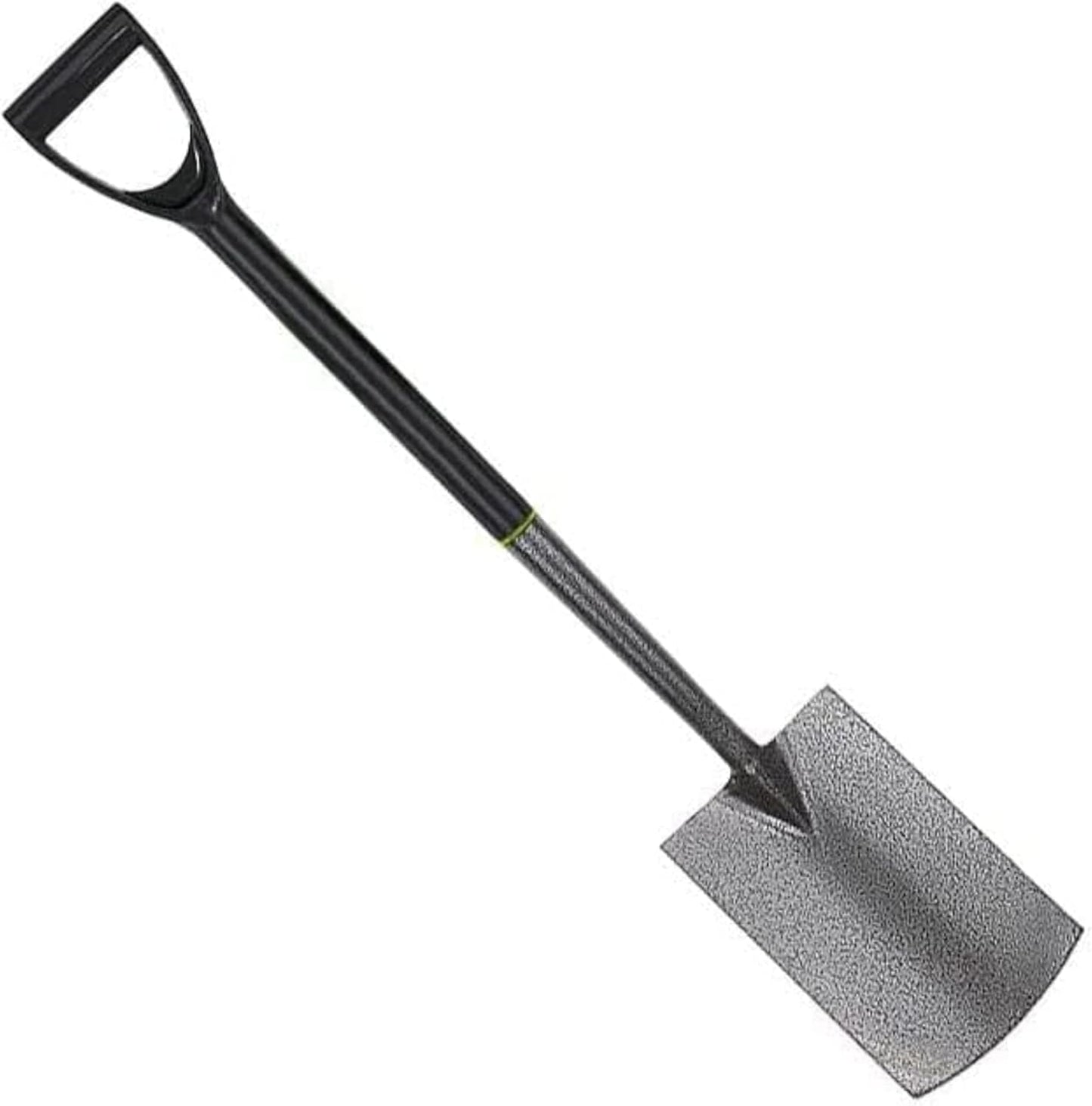 AAMEN Heavy-Duty Garden Spade – Ergonomic Carbon Steel Border Shovel with Plastic D-Handle – Outdoor Digging Tool for Planting, Landscaping & Edging – 92cm Grey Fencing Spade