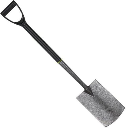 AAMEN Heavy-Duty Garden Spade – Ergonomic Carbon Steel Border Shovel with Plastic D-Handle – Outdoor Digging Tool for Planting, Landscaping & Edging – 92cm Grey Fencing Spade