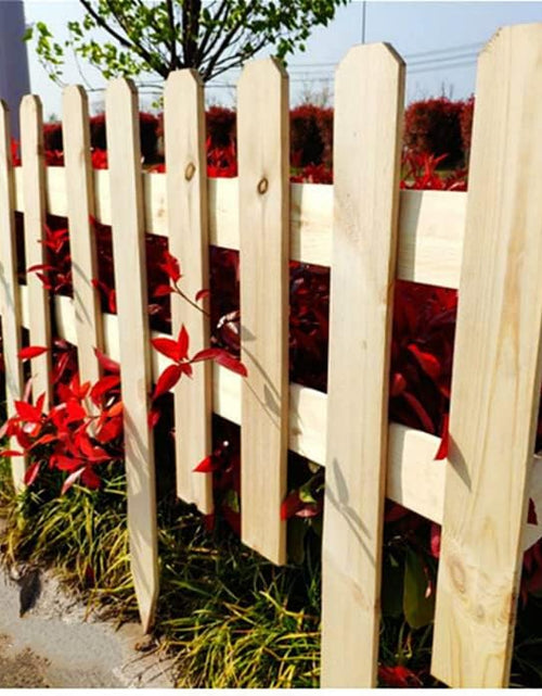 Load image into Gallery viewer, AAMEN 4-Pcs Wooden Picket Fence Panels – Freestanding Decorative Garden Border, Natural Wood Lawn Edging (120 x 3 x 30cm Approx.)
