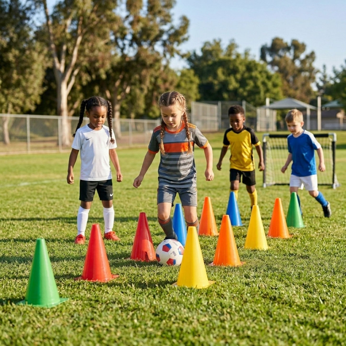 10Pcs Football Training Cones, Plastic Marker Cones
