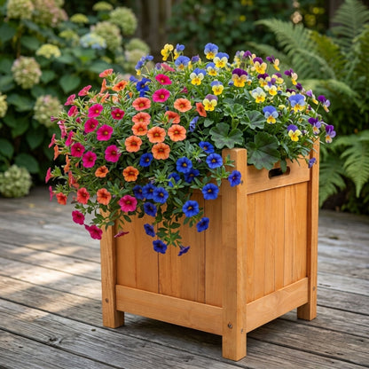 Wooden Square Planter for Garden and Patio