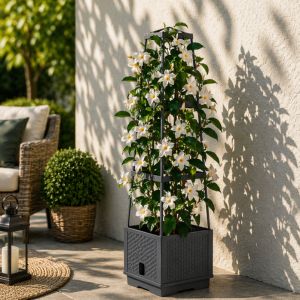 Tomato Planter Box Trellis Attached 105cm Self Watering Garden Vegetable Pot