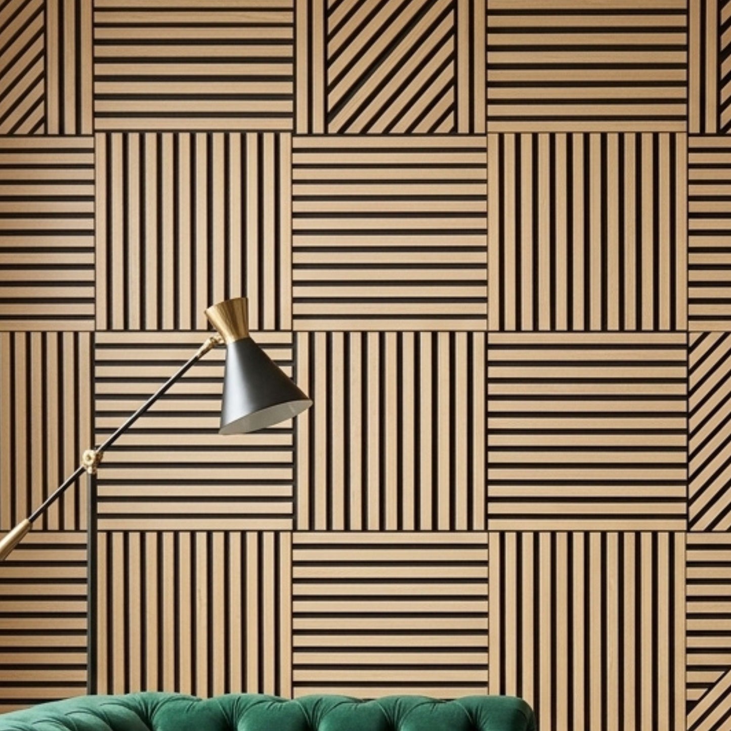 60 x 60cm Wood Finish Sound Absorbing Panels  4 Pack