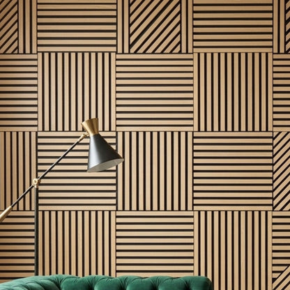60 x 60cm Wood Finish Sound Absorbing Panels  4 Pack