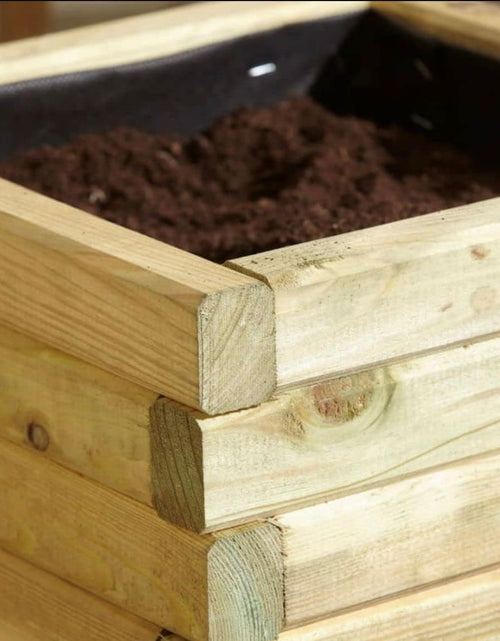 Load image into Gallery viewer, AAMEN Square Wooden Planter Box – Natural Timber Finish, Durable Hardwood for Outdoor Gardens &amp; Patios
