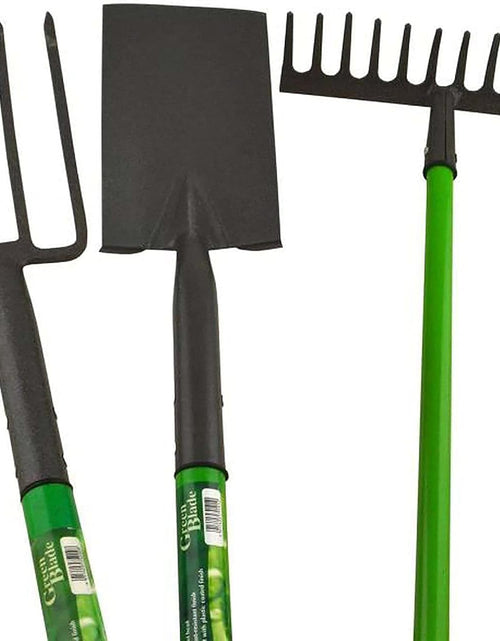 Load image into Gallery viewer, AAMEN 4-Piece Garden Tools Set – Heavy Duty Border Spade, Digging Spade, Fork &amp; Rake – Ergonomic Gardening Tool Kit with Comfort Grip – Lightweight, Rust-Resistant
