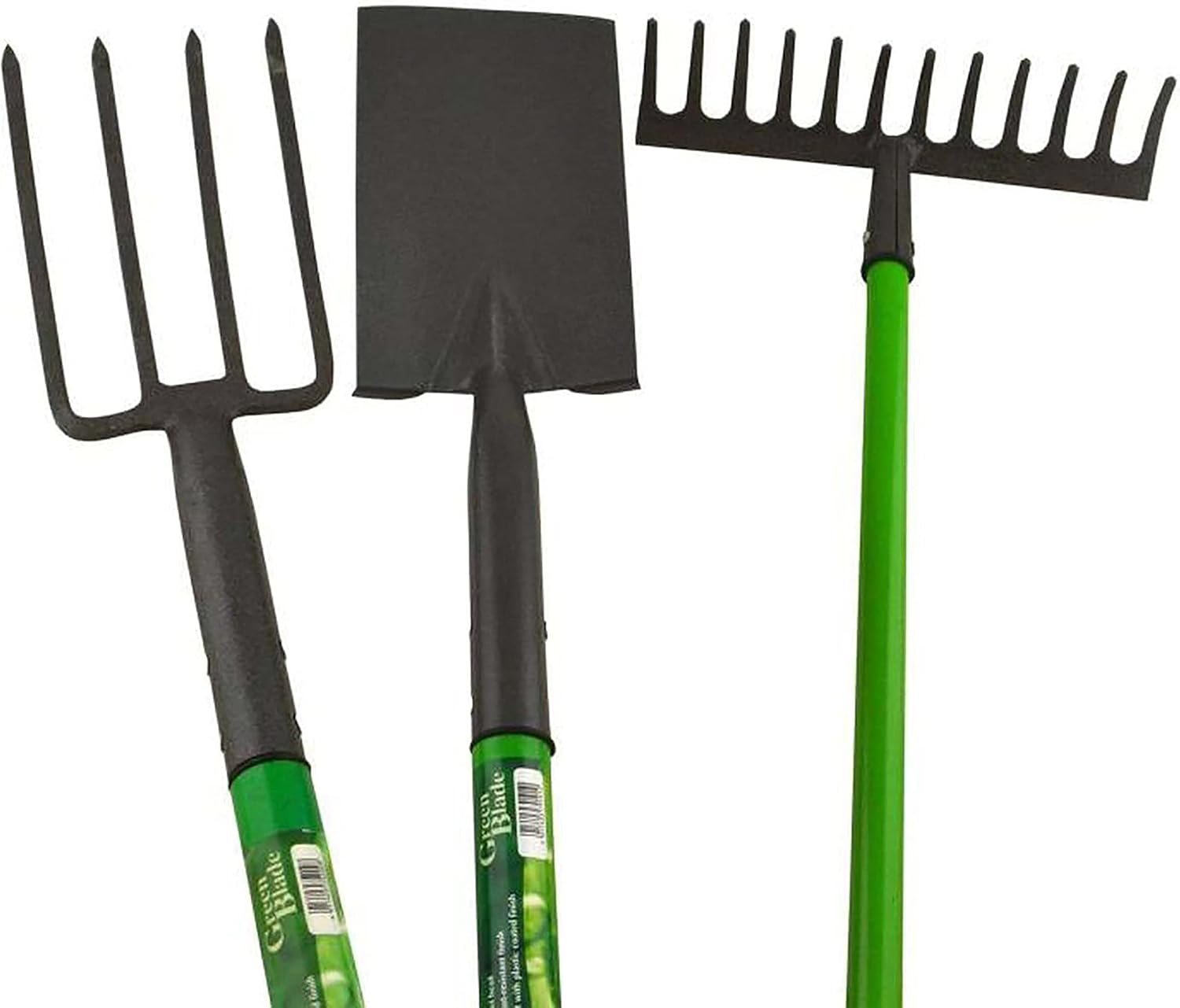 AAMEN 4-Piece Garden Tools Set – Heavy Duty Border Spade, Digging Spade, Fork & Rake – Ergonomic Gardening Tool Kit with Comfort Grip – Lightweight, Rust-Resistant