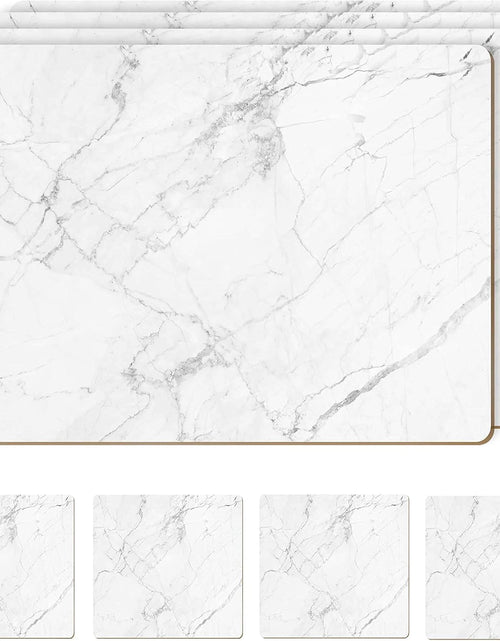 Load image into Gallery viewer, AAMEN 8-Piece Heat Resistant Cork Table Mats – Marble Placemats &amp; Coasters Set
