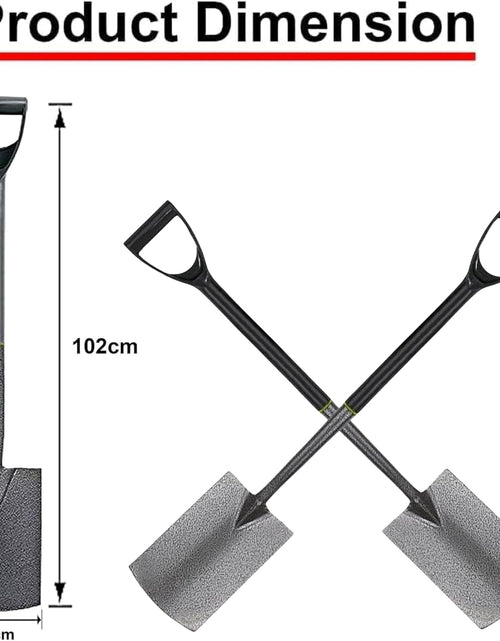Load image into Gallery viewer, AAMEN Heavy-Duty Garden Spade – Ergonomic Carbon Steel Border Shovel with Plastic D-Handle – Outdoor Digging Tool for Planting, Landscaping &amp; Edging – 92cm Grey Fencing Spade
