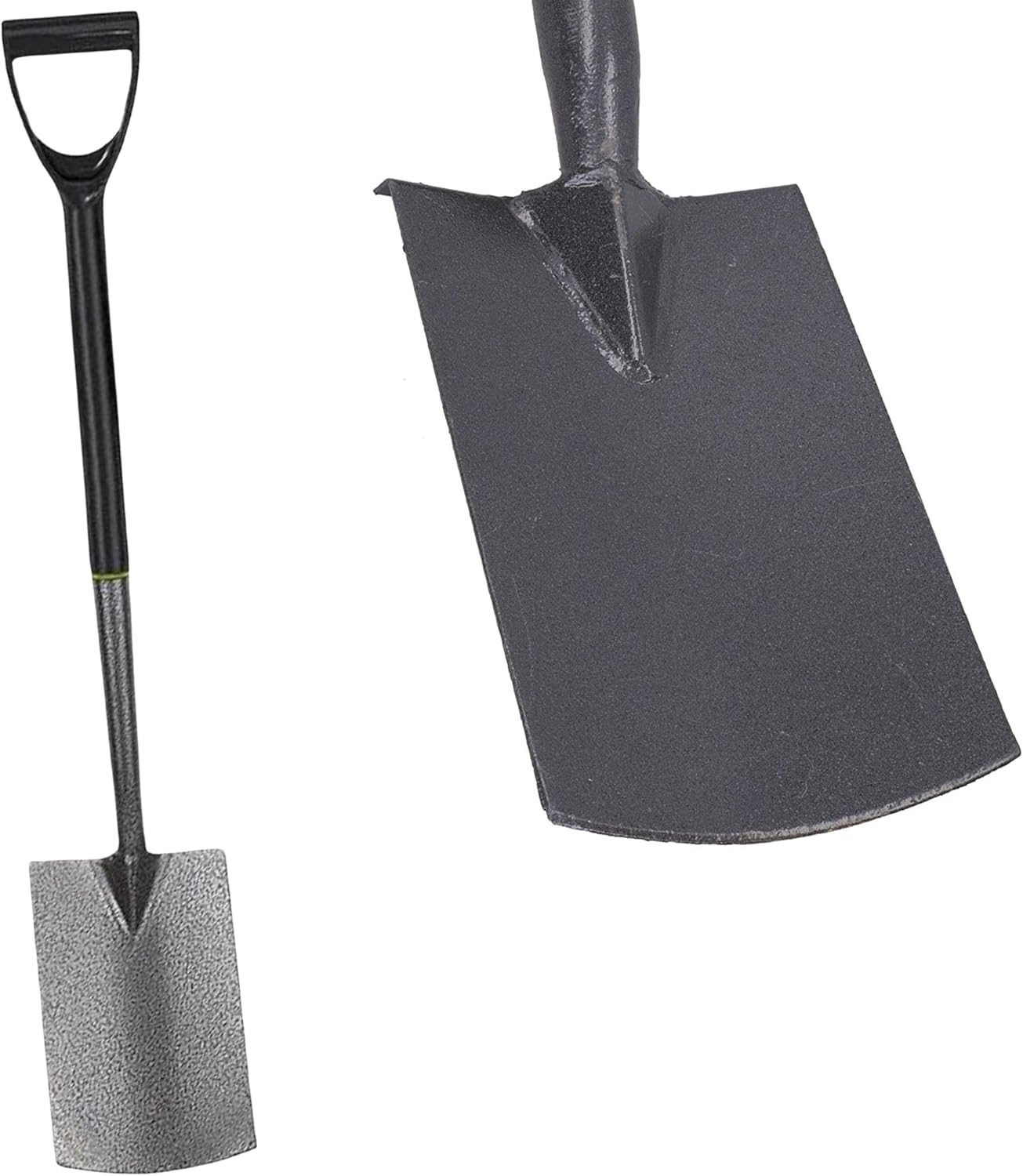 AAMEN Heavy-Duty Garden Spade – Ergonomic Carbon Steel Border Shovel with Plastic D-Handle – Outdoor Digging Tool for Planting, Landscaping & Edging – 92cm Grey Fencing Spade