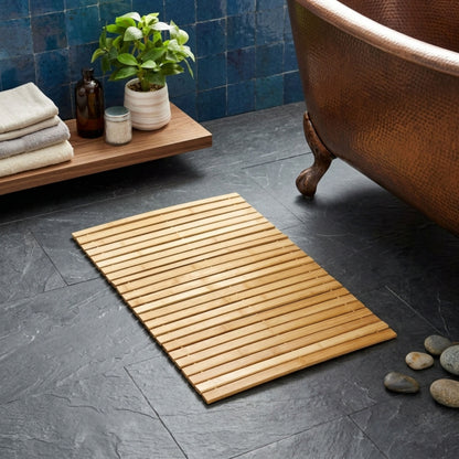 Natural Bamboo Bathroom Mat for Shower, Tub & Ensuite