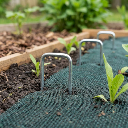 U-Shaped Garden Staples and Ground Hooks - 6 Pack