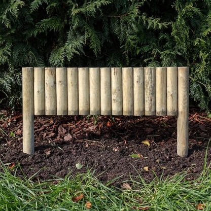 Wooden Garden Border Fence and Log Edging Board