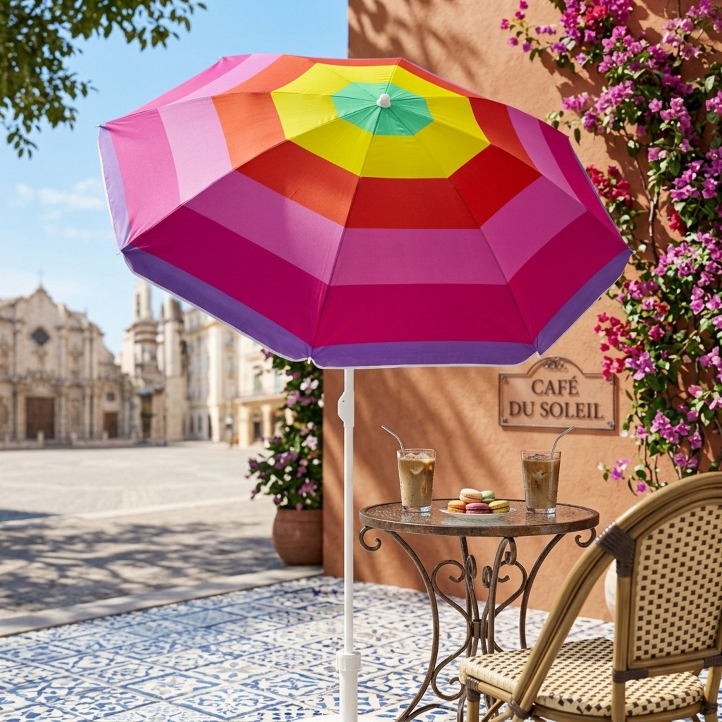 Summer Portable Beach Umbrella with UV Lining