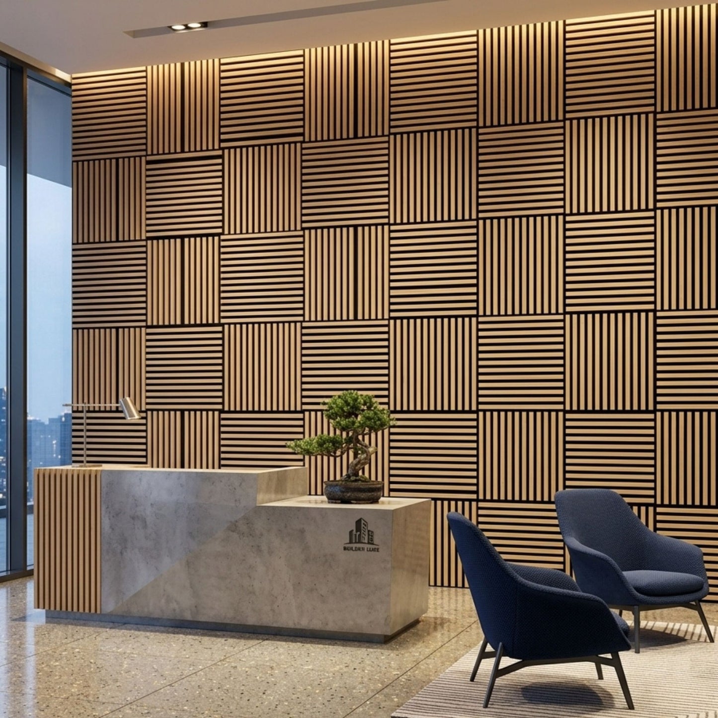 60 x 60cm Wood Finish Sound Absorbing Panels  4 Pack