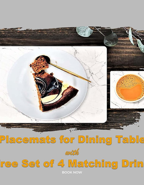 Load image into Gallery viewer, AAMEN 8-Piece Heat Resistant Cork Table Mats – Marble Placemats &amp; Coasters Set
