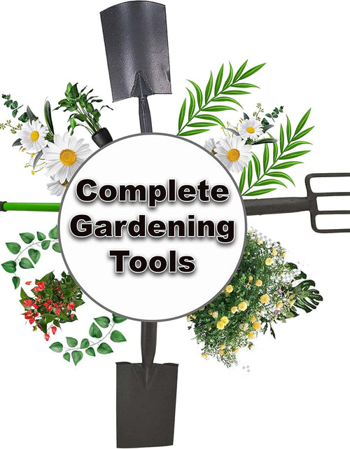 Load image into Gallery viewer, AAMEN 4-Piece Garden Tools Set – Heavy Duty Border Spade, Digging Spade, Fork &amp; Rake – Ergonomic Gardening Tool Kit with Comfort Grip – Lightweight, Rust-Resistant
