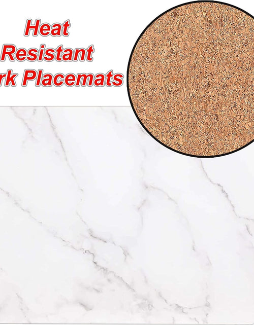 Load image into Gallery viewer, AAMEN 8-Piece Heat Resistant Cork Table Mats – Marble Placemats &amp; Coasters Set
