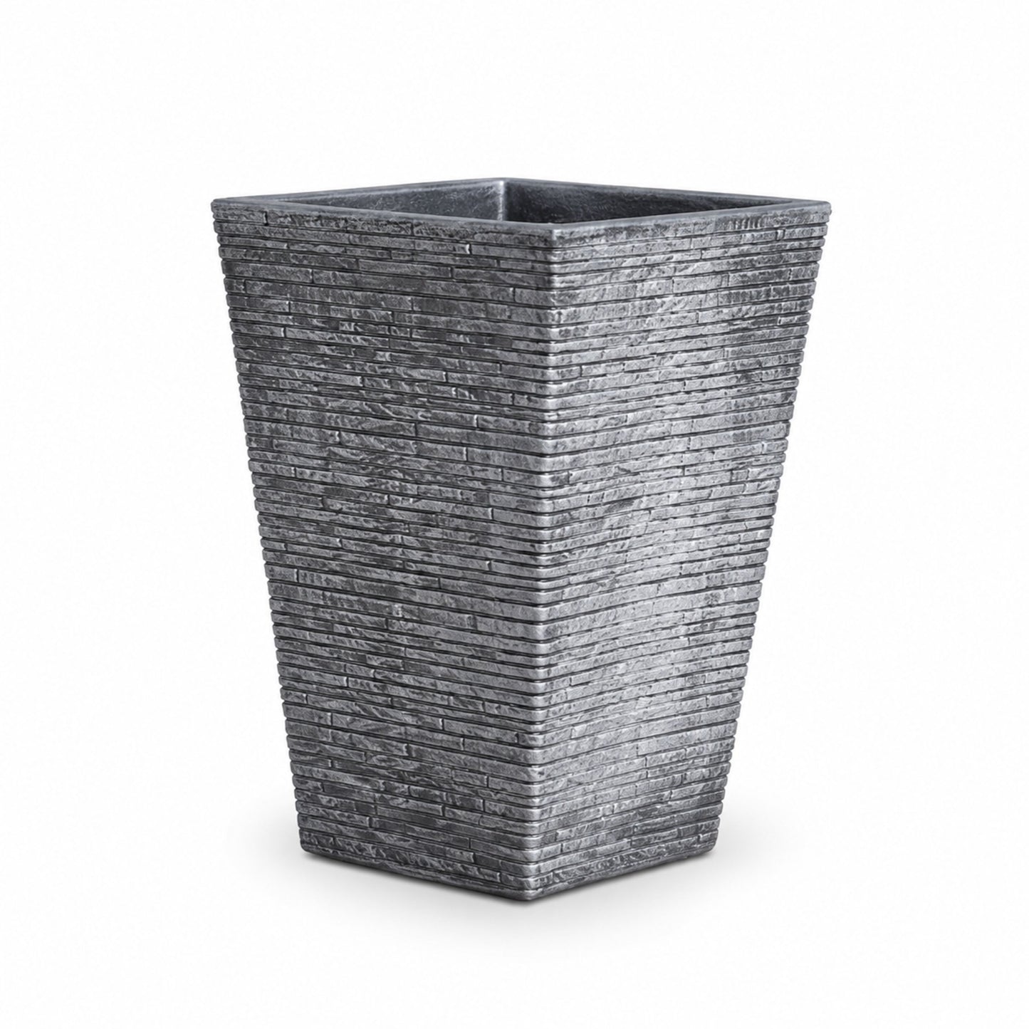 Tall Stone Effect Square Planter for Garden & Patio