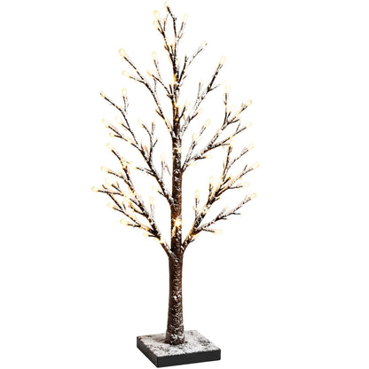 90cm Snowy Brown Twig Tree with 36 White LEDs