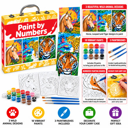 AAMEN Wild Animals Paint by Numbers Kit for Kids