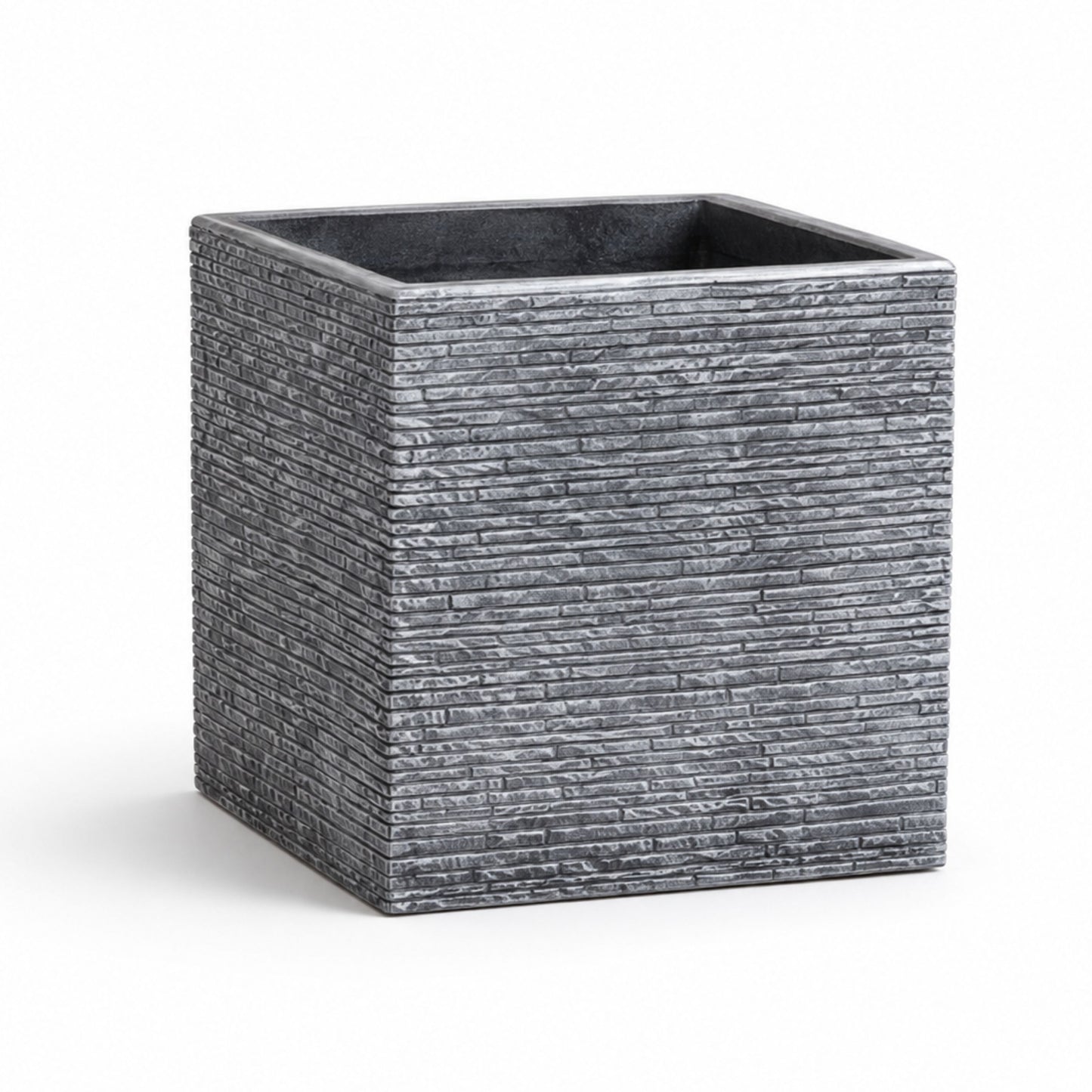 Large Grey Slate Effect Square Planter - 38cm