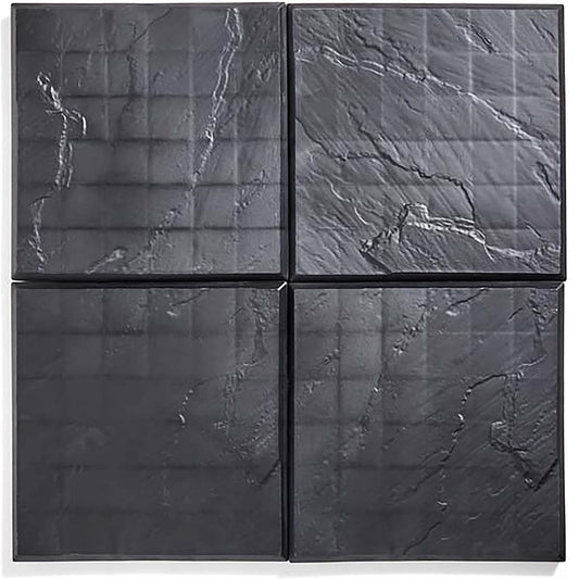 Black Stomp Easy Instant Paving Tiles, 4 Pack Garden Stepping Stones