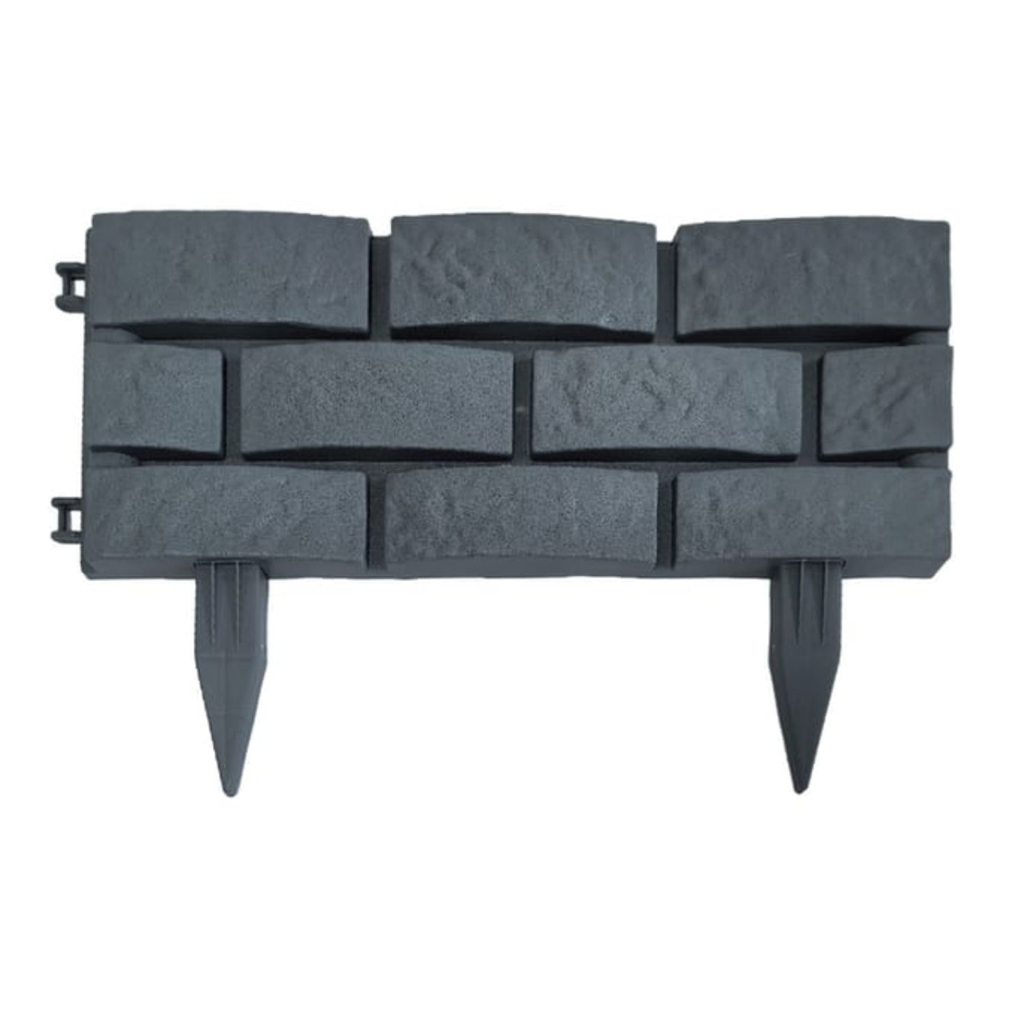 Stone Effect Plastic Garden Border Edging, Grey 4 Pack