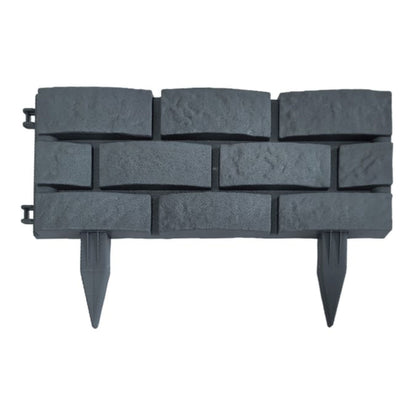 Stone Effect Plastic Garden Border Edging, Grey 4 Pack