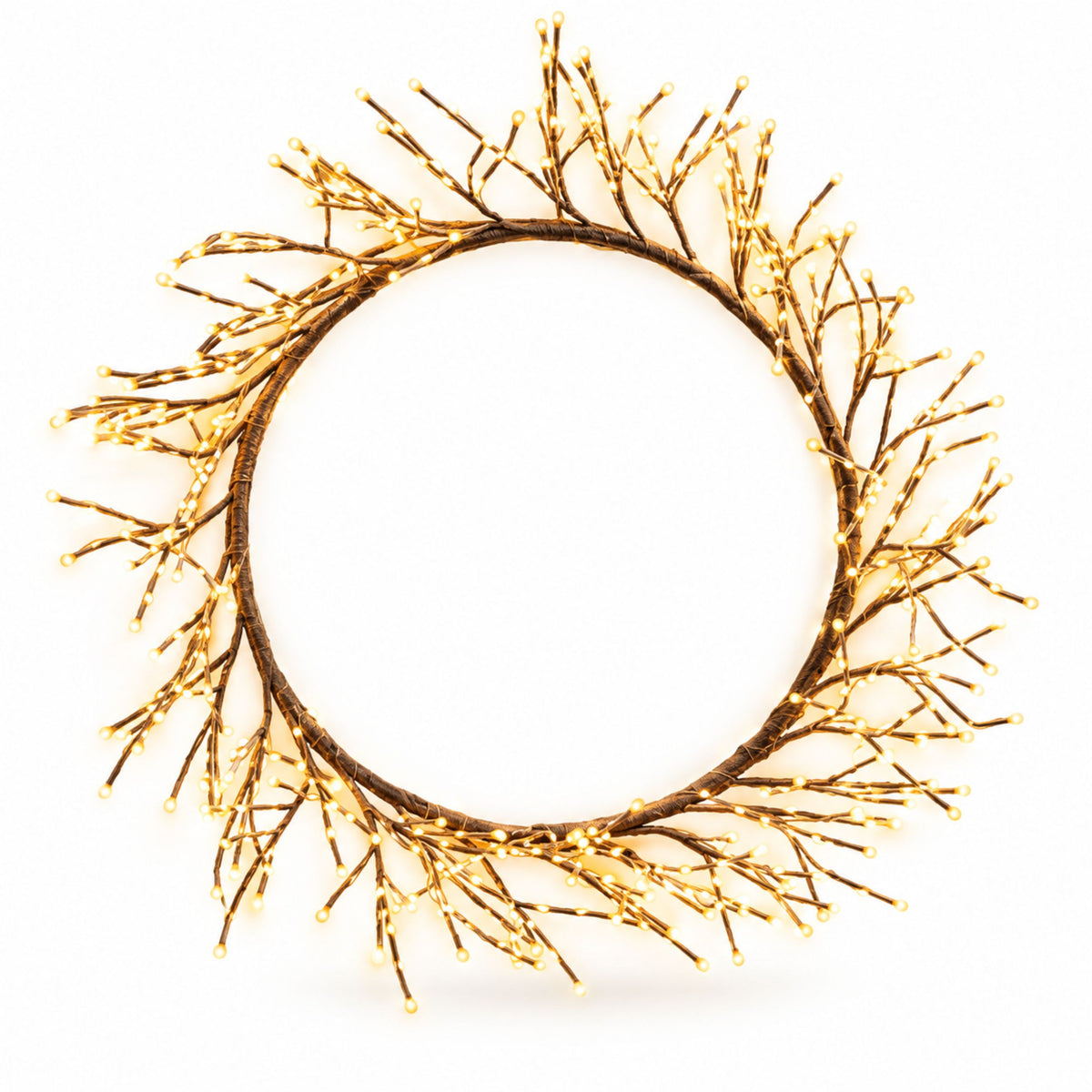 75cm LED Branch Christmas Wreath - 800 Warm White Lights