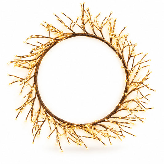 75cm LED Branch Christmas Wreath - 800 Warm White Lights