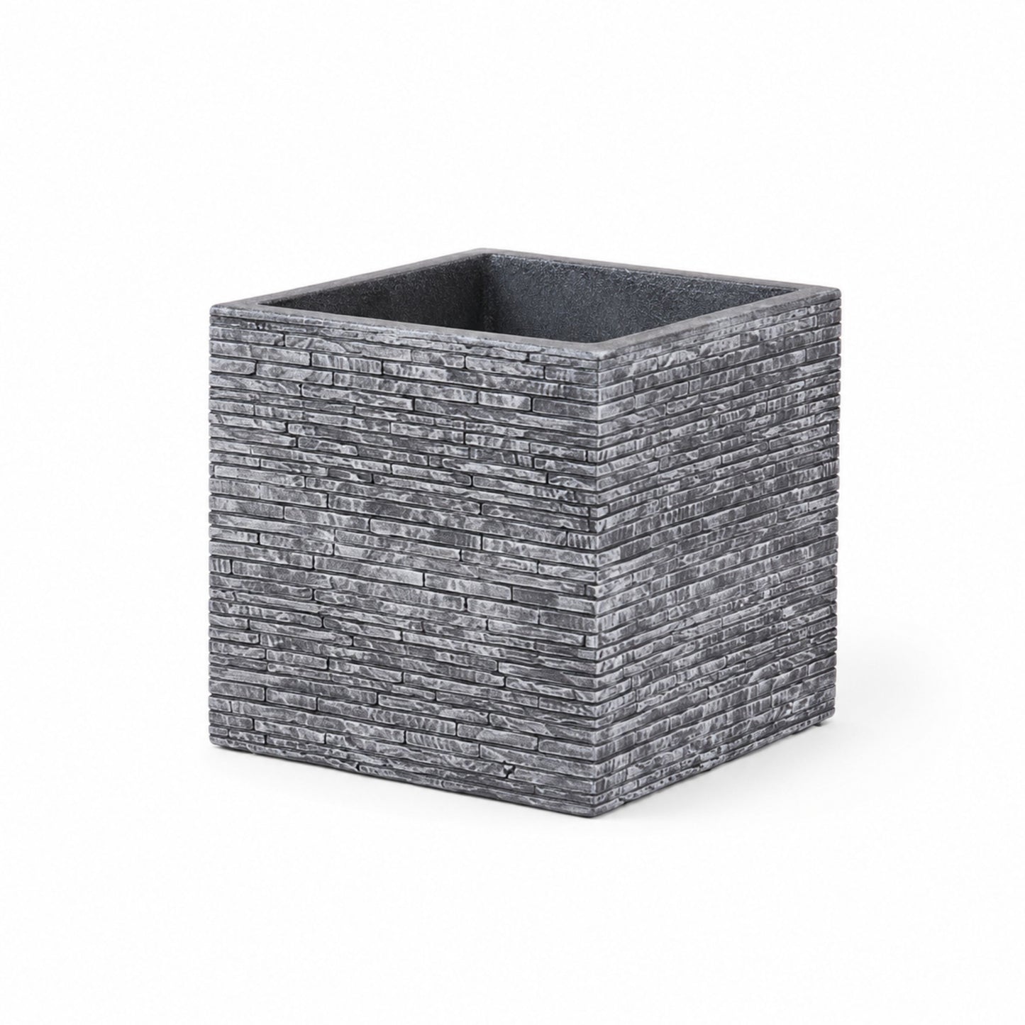 Small Grey Slate Effect Square Planter - 32cm