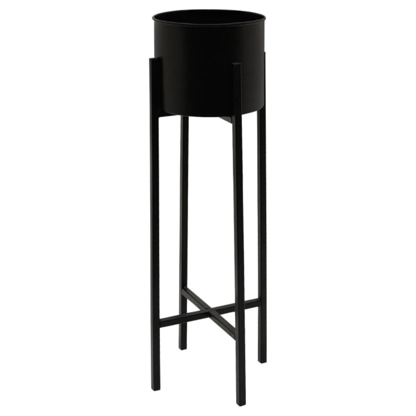 Tall Black Metal Planter for Indoor & Outdoor Plants