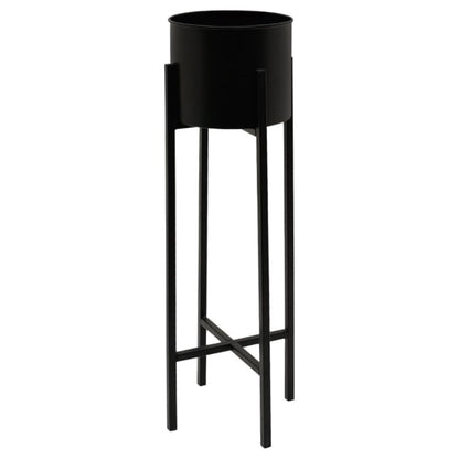 Tall Black Metal Planter for Indoor & Outdoor Plants