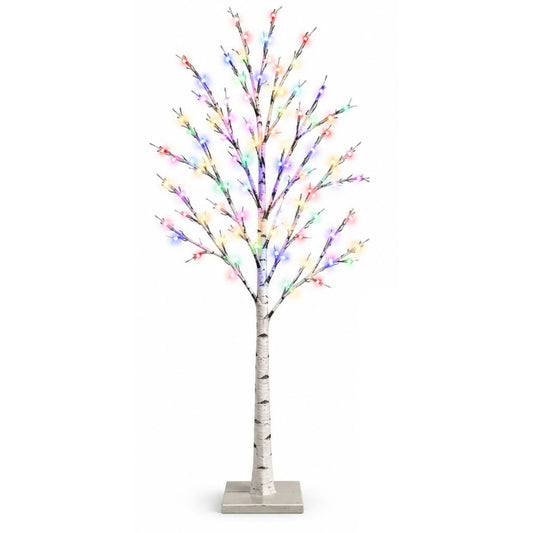 1.5m LED Birch Tree with 64 Multi-Coloured Light