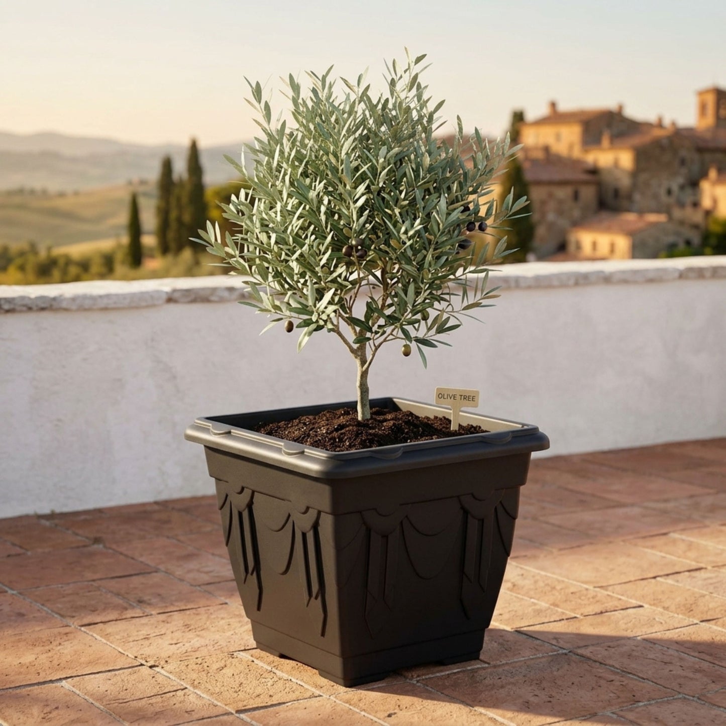 Venetian Square Planter (30cm) Lightweight Garden Pot