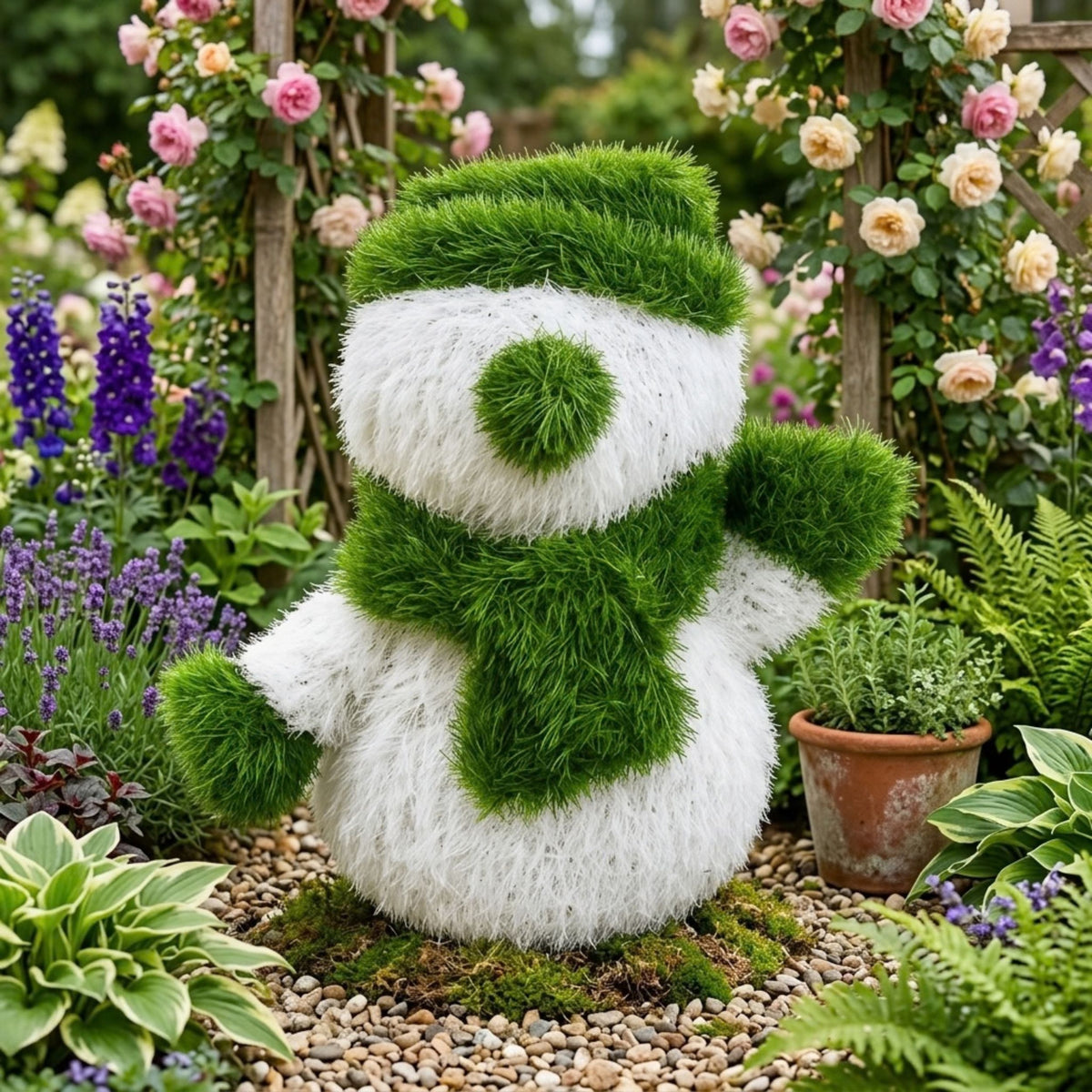 Artificial Grass Snowman Lawn & Patio Decor