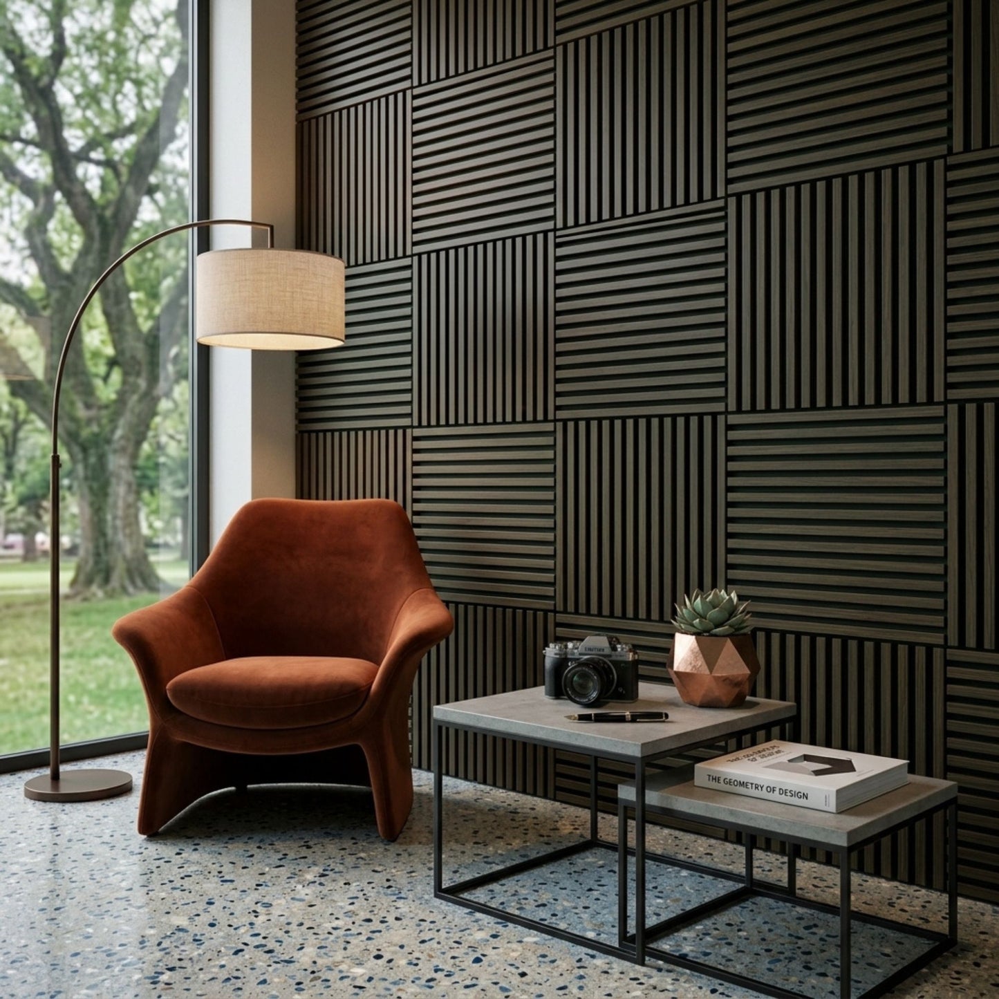 60 x 60cm Wood Finish Sound Absorbing Panels  4 Pack