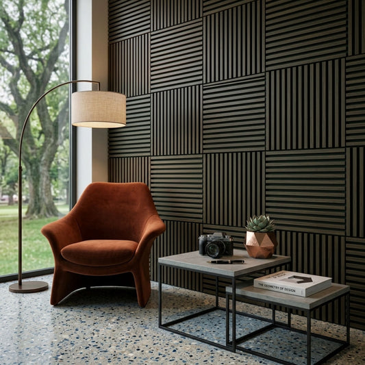 60 x 60cm Wood Finish Sound Absorbing Panels  4 Pack