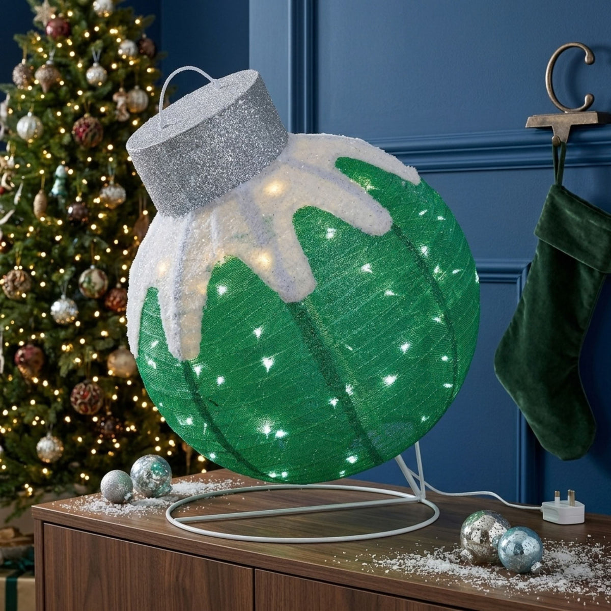 60 LED Collapsible Bauble Light 60 LEDs Mains Operated