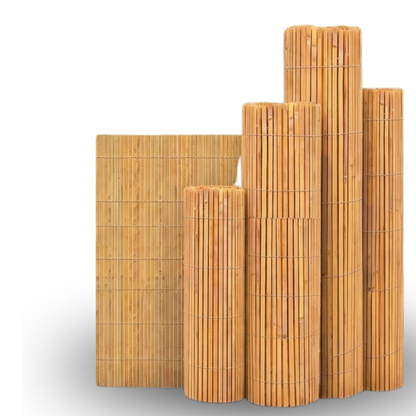 Natural Bamboo Slat Screening Garden Fence Roll