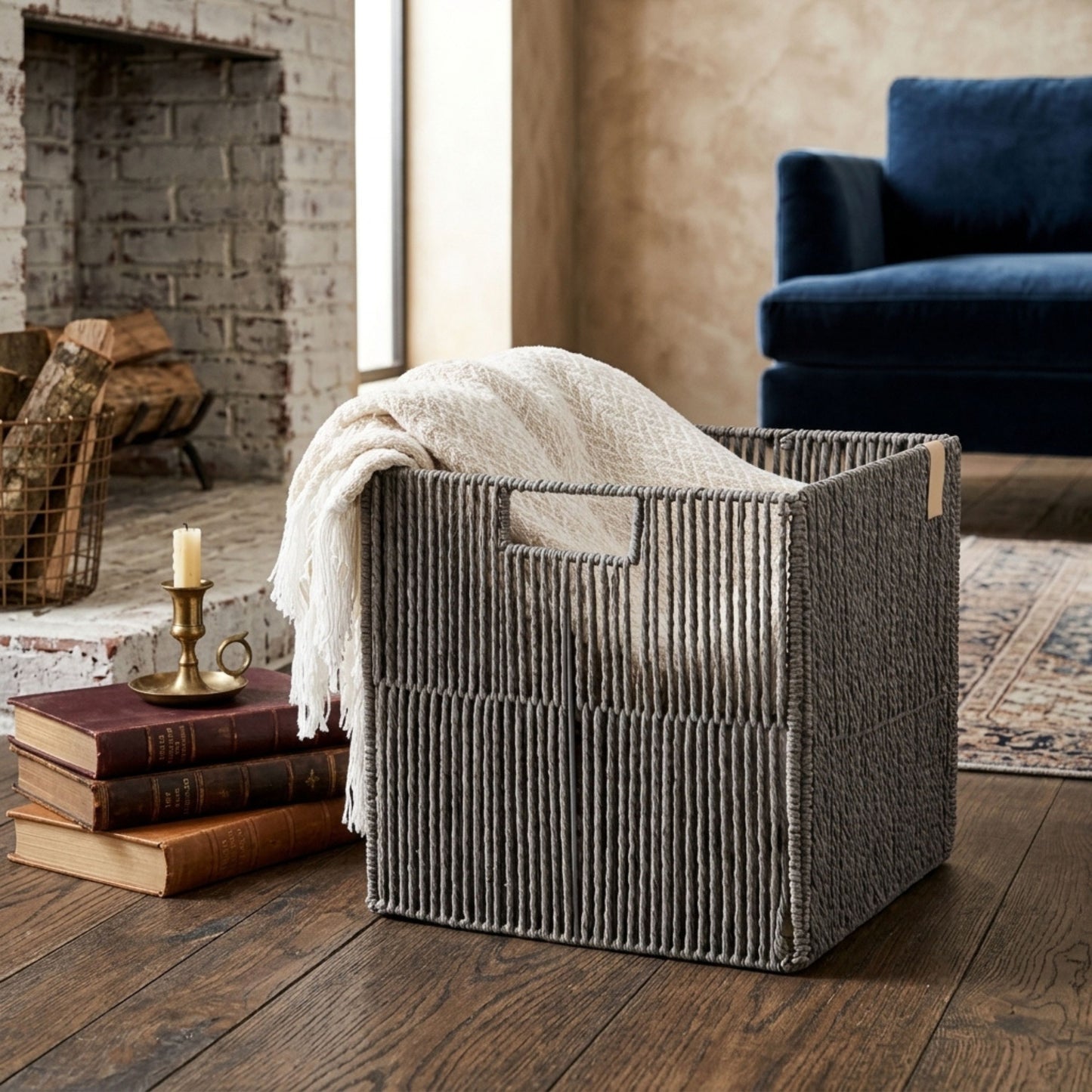 Woven Rope Storage Cube Basket