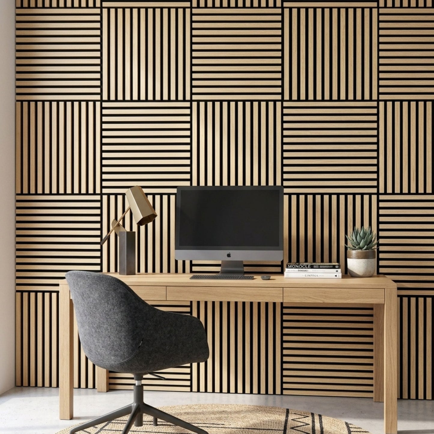 60 x 60cm Wood Finish Sound Absorbing Panels  4 Pack