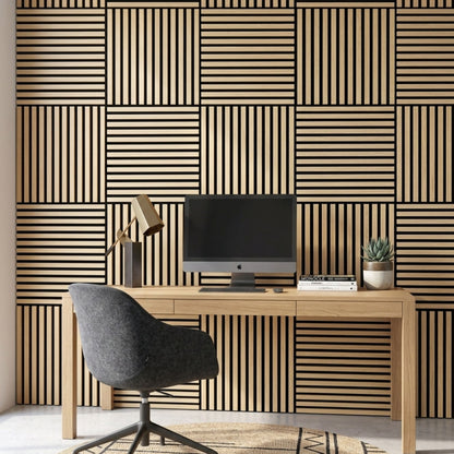 60 x 60cm Wood Finish Sound Absorbing Panels  4 Pack