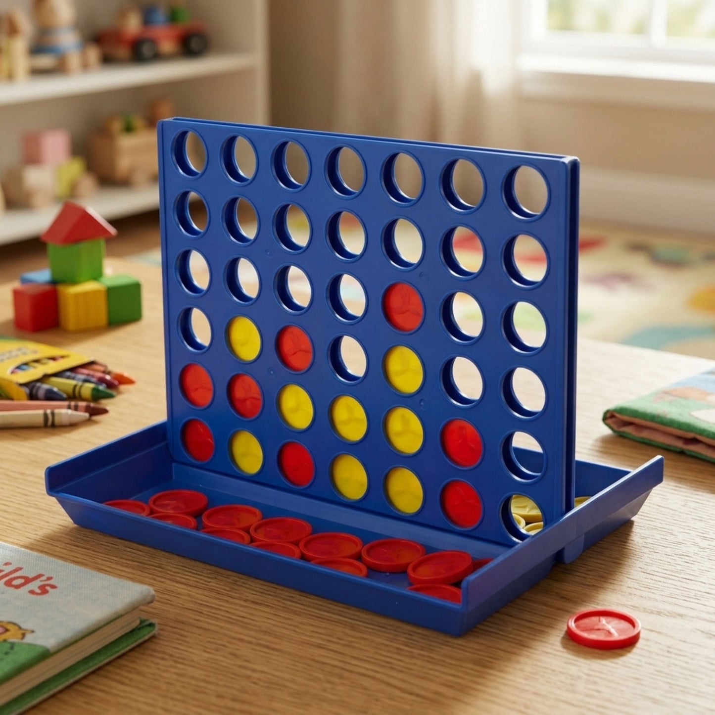 Portable Four in a Line Game for Kids Family Travel Board Game