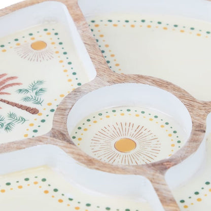 Desert Dusk Mango Wood Round Section Tray for Serving